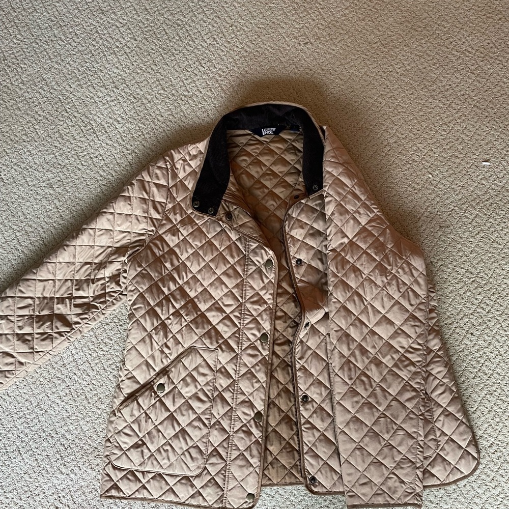 Lands End Brown Quilted Jacket